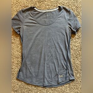 Under Armour Women's Blue and Gray Striped Tee